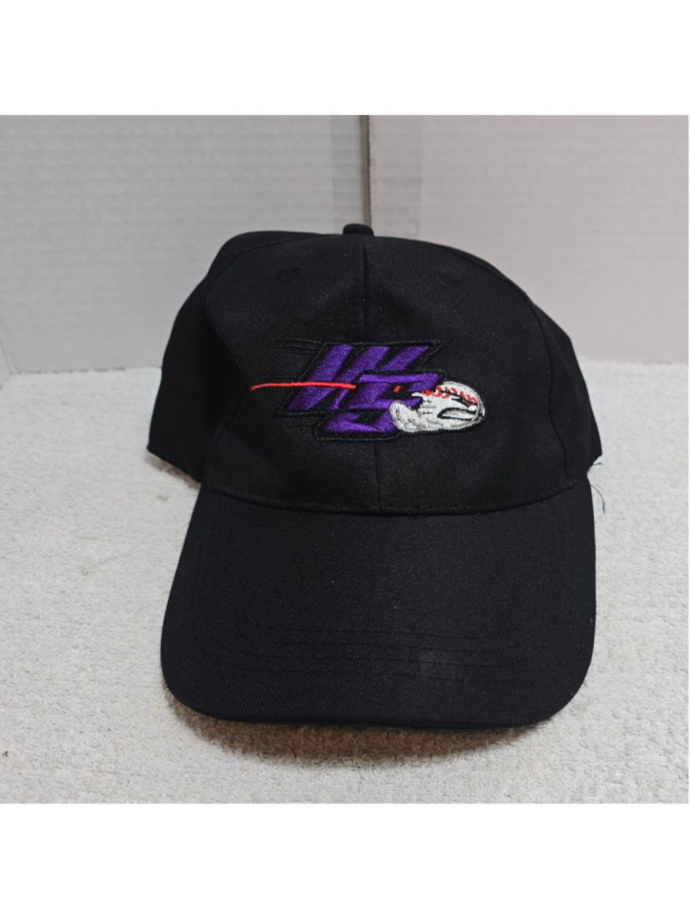 Men's Unbranded Black and Purple Embroidered Baseball Cap, One Size